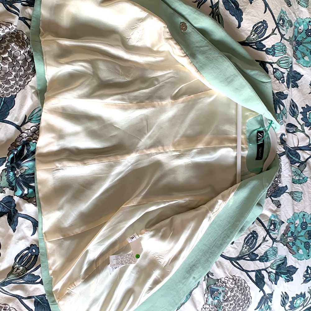 Zara green blazer with fabric belt - Picture 7 of 13